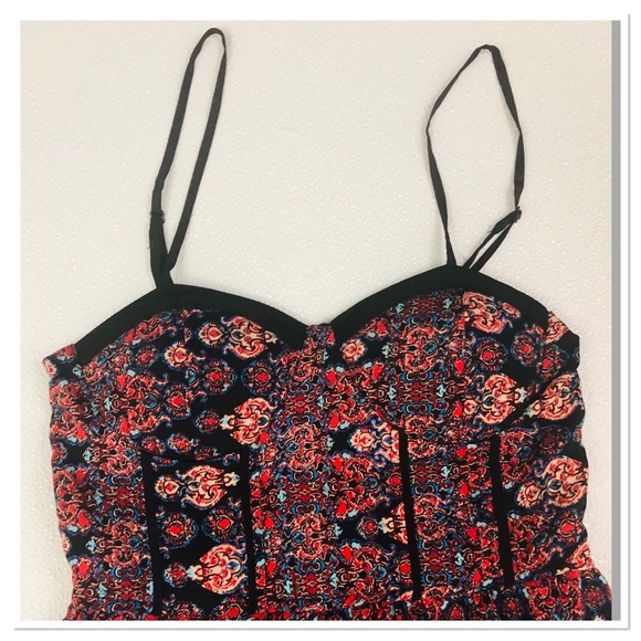 Band of gypsies boho wide leg floral jumpsuit S - Picture 4 of 6